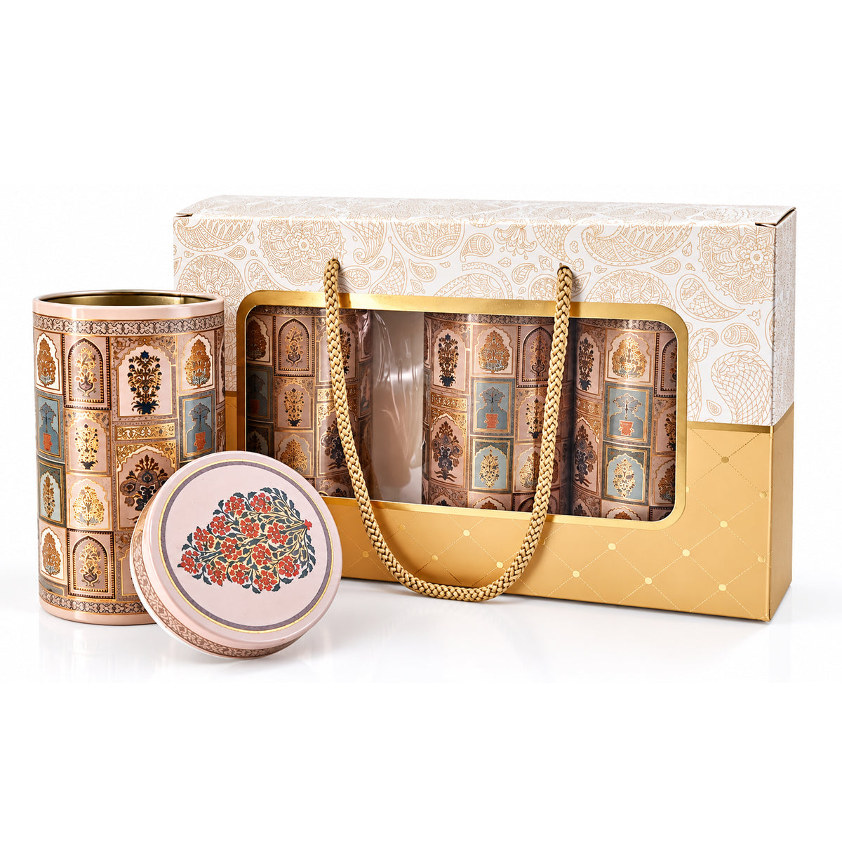 6" 3 jar hamper cream colour