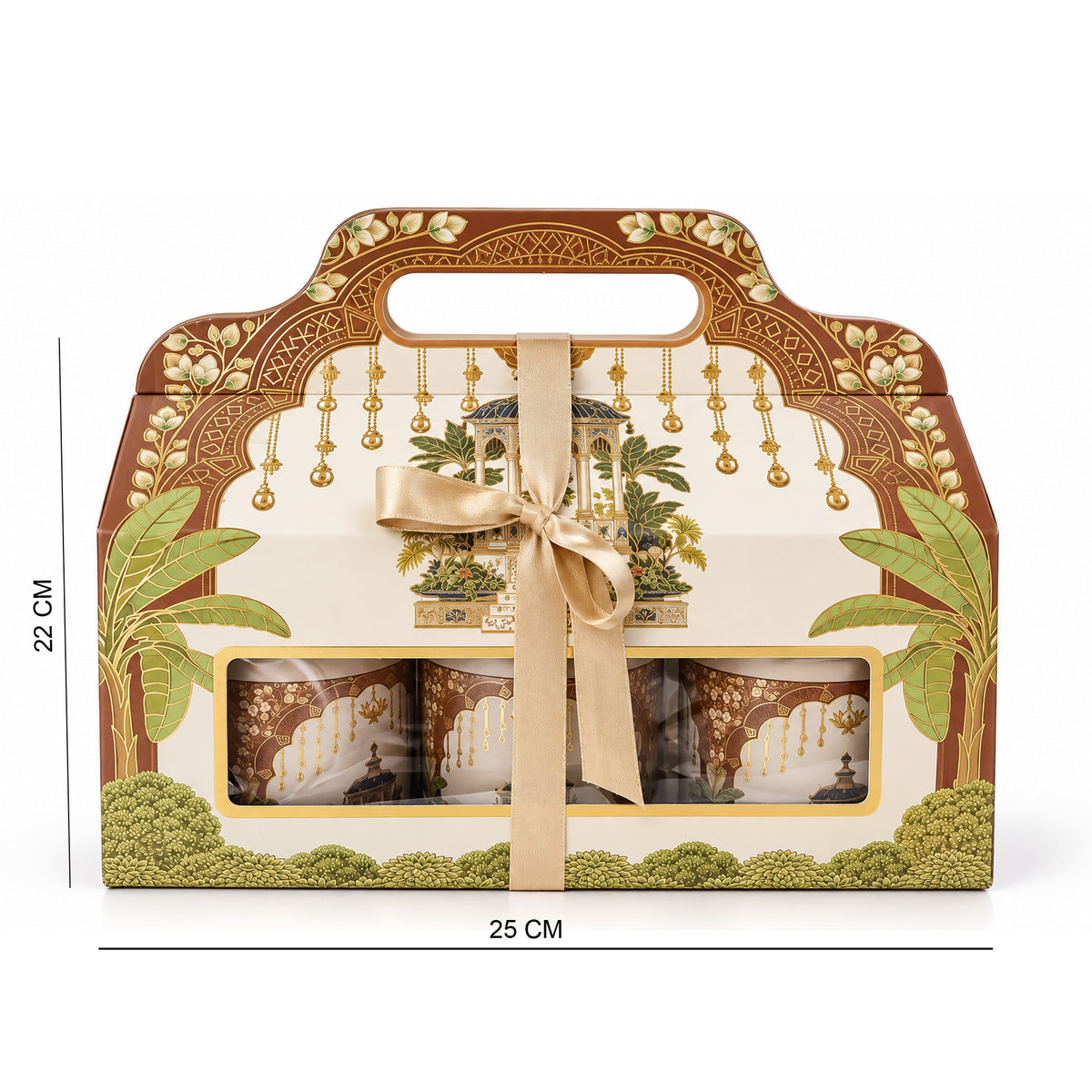 6" 3 jar hamper white Peacock