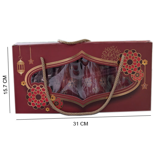 6" 4 jar hamper mehroon colour
