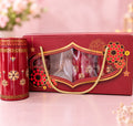 6" 4 jar hamper mehroon colour