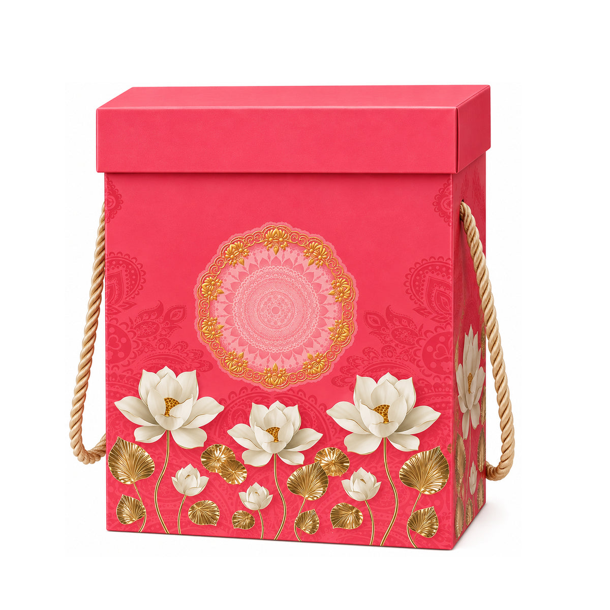 6" Double Jar Hamper Pink Flower New