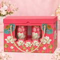 6" Double Jar Hamper Pink Flower New