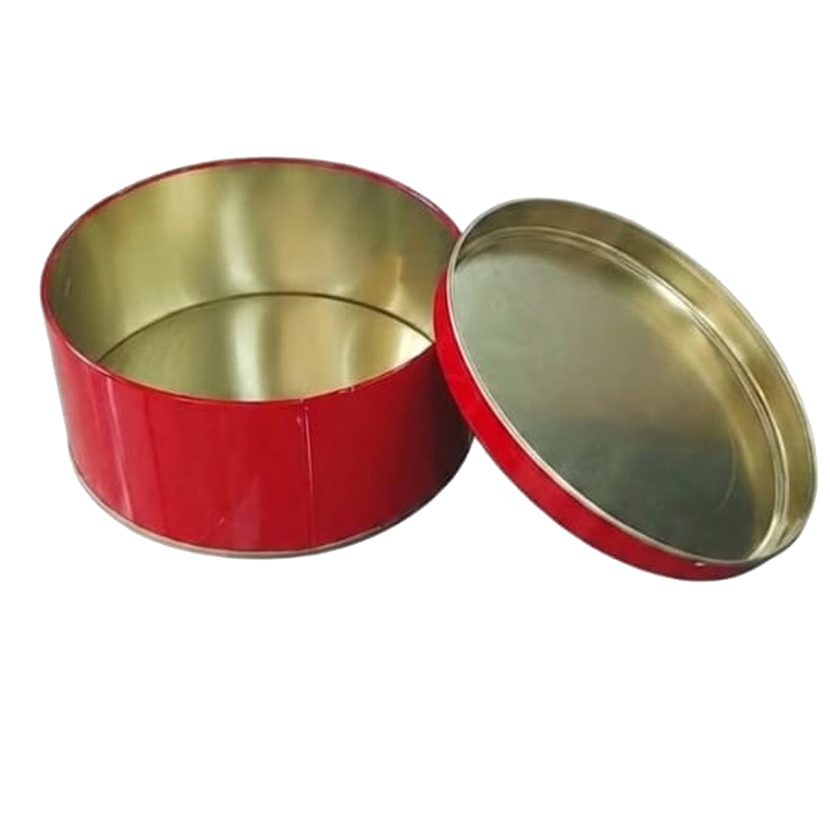 Round Cookies Tin Box Red
