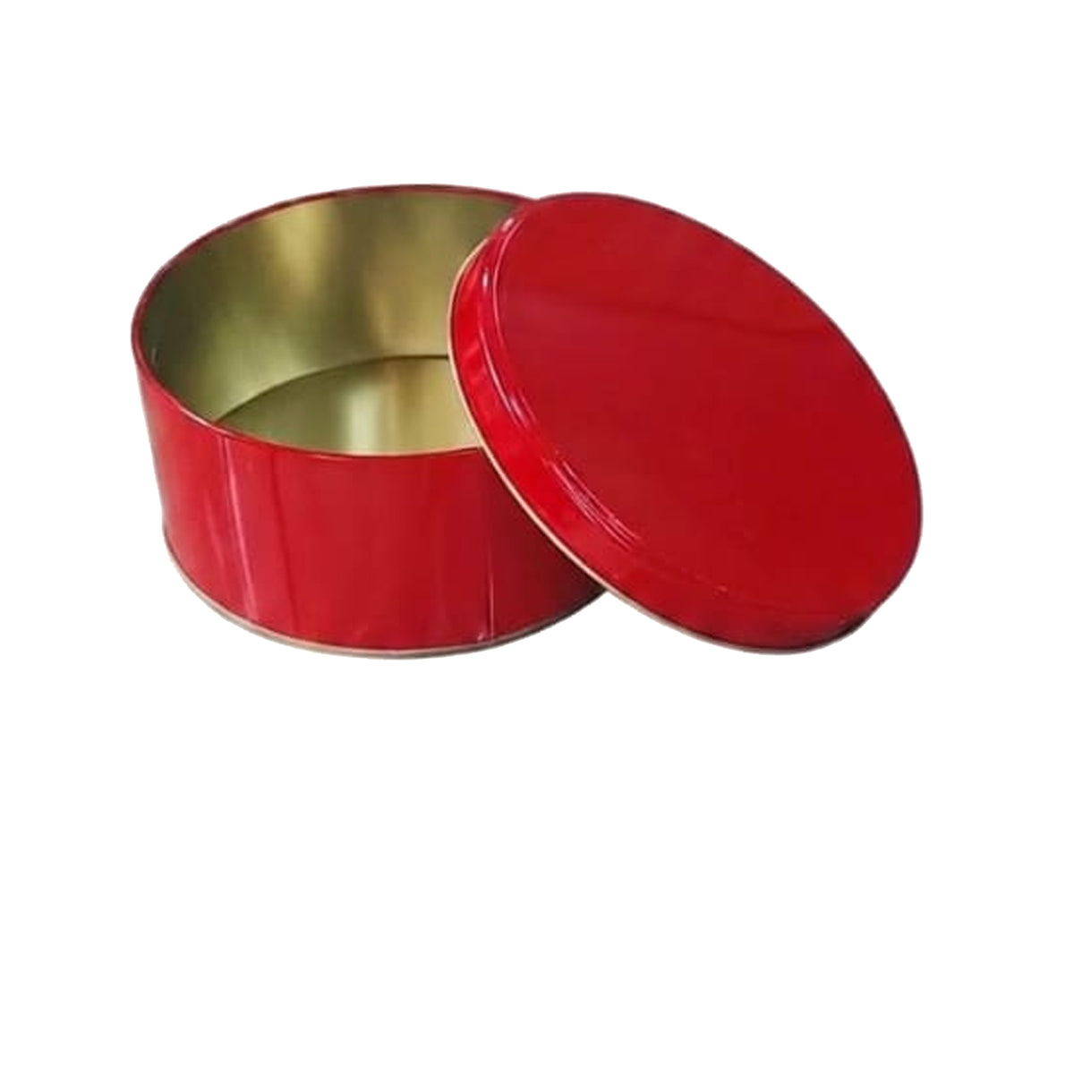 Round Cookies Tin Box Red